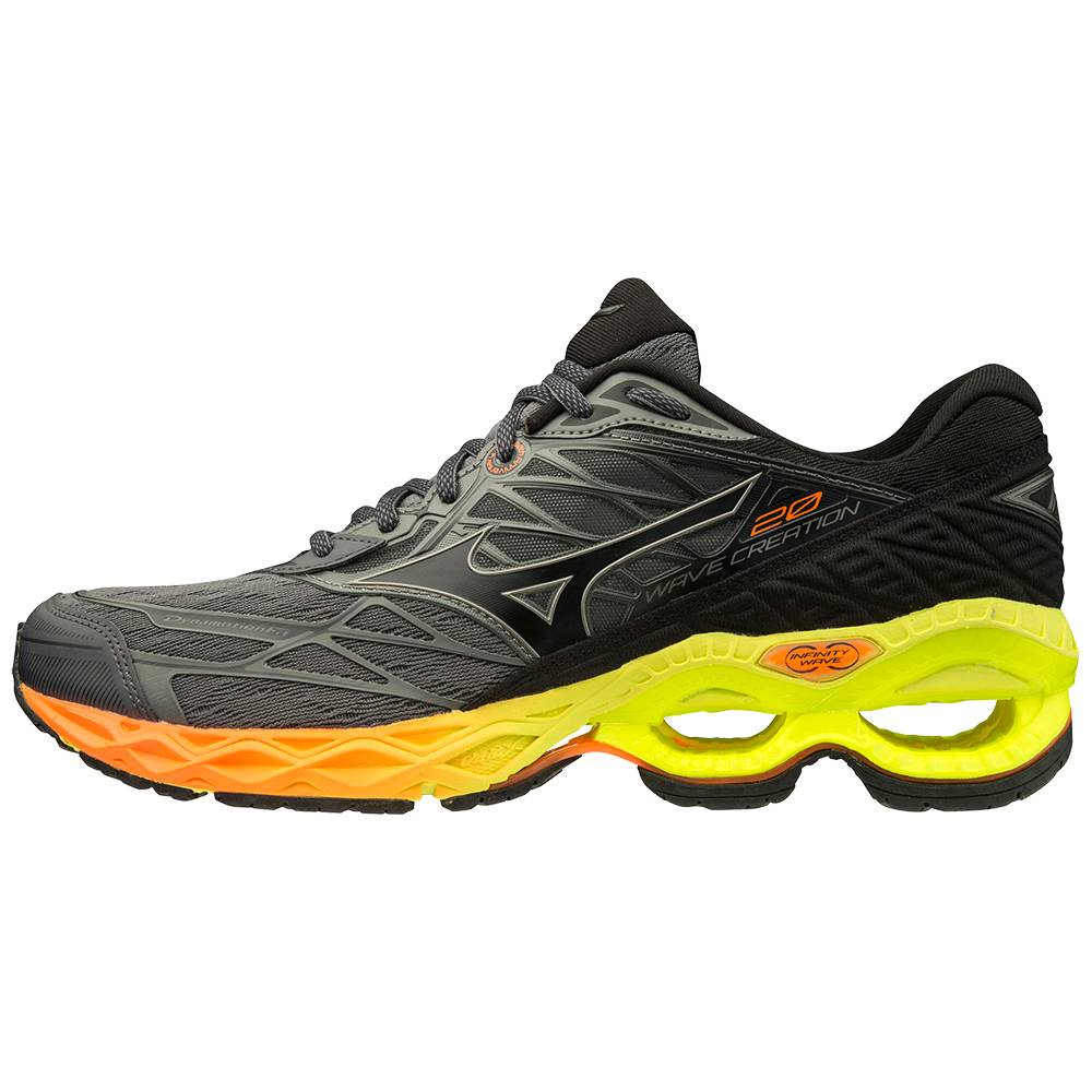 Mens Mizuno Wave Creation 20 Running Shoes Grey/Yellow Philippines (TFMBCO790)